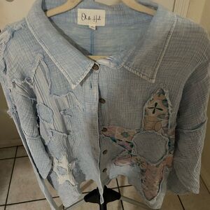 Oli & Hali Light Blue Patchwork Shirt